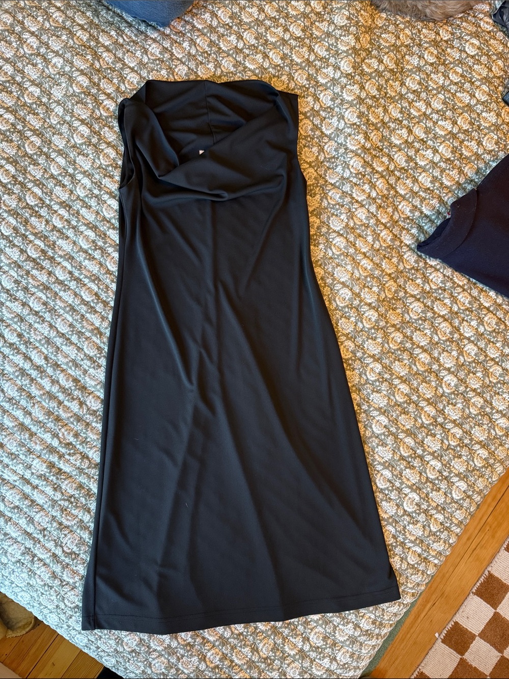 Vintage 90s Trio New York Black Strapless Cowl Dress